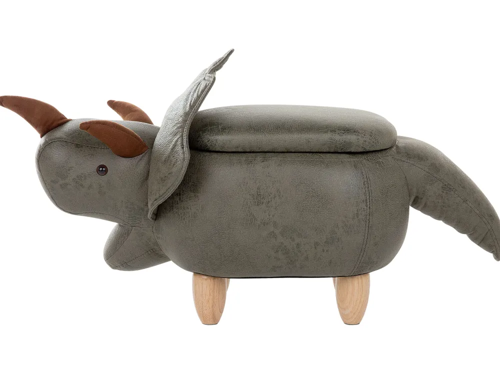 Sale Beliani Elainjakkara Kangas Säilytystila Tummanvihrea 92 X 42 Cm Triceratops