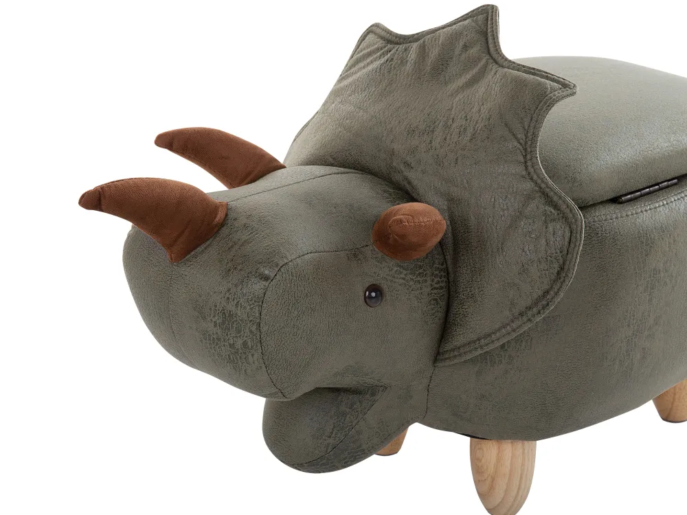 Sale Beliani Elainjakkara Kangas Säilytystila Tummanvihrea 92 X 42 Cm Triceratops