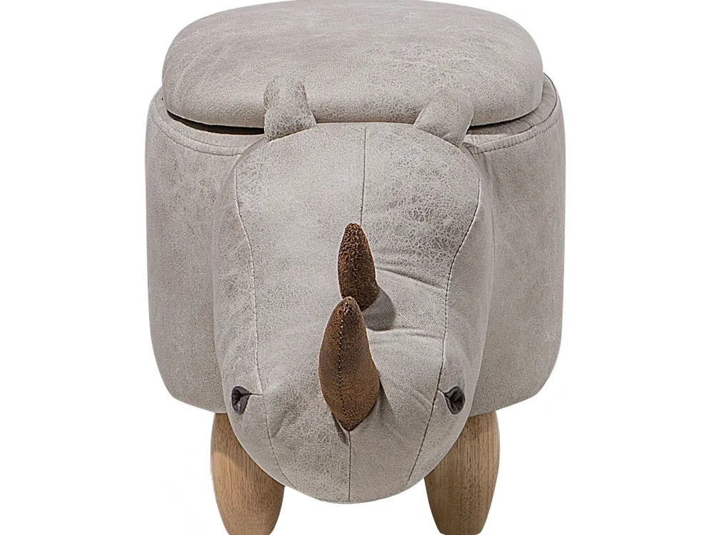Best Beliani Elainjakkara Keinonahka Säilytystila Vaaleanharmaa 60 X 32 Cm Rhino