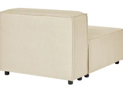 Best Sale Beliani 2-Istuttava Kulmasohva Ja Rahi Pellava Oikeak. Beige Aprica