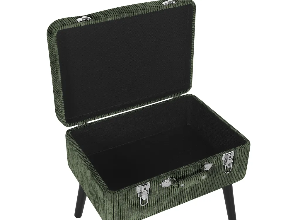 Fashion Beliani Jakkara Vakosametti Säilytystila Tummanvihrea 52 X 36 Cm Mallard