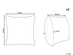 Best Sale Beliani Koristetyyny Kangas Harmaa 45 X 45 Cm 2 Kpl Nolana