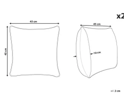 Best Sale Beliani Koristetyyny Puuvilla Musta/Kultainen 45 X 45 Cm 2 Kpl Leroy
