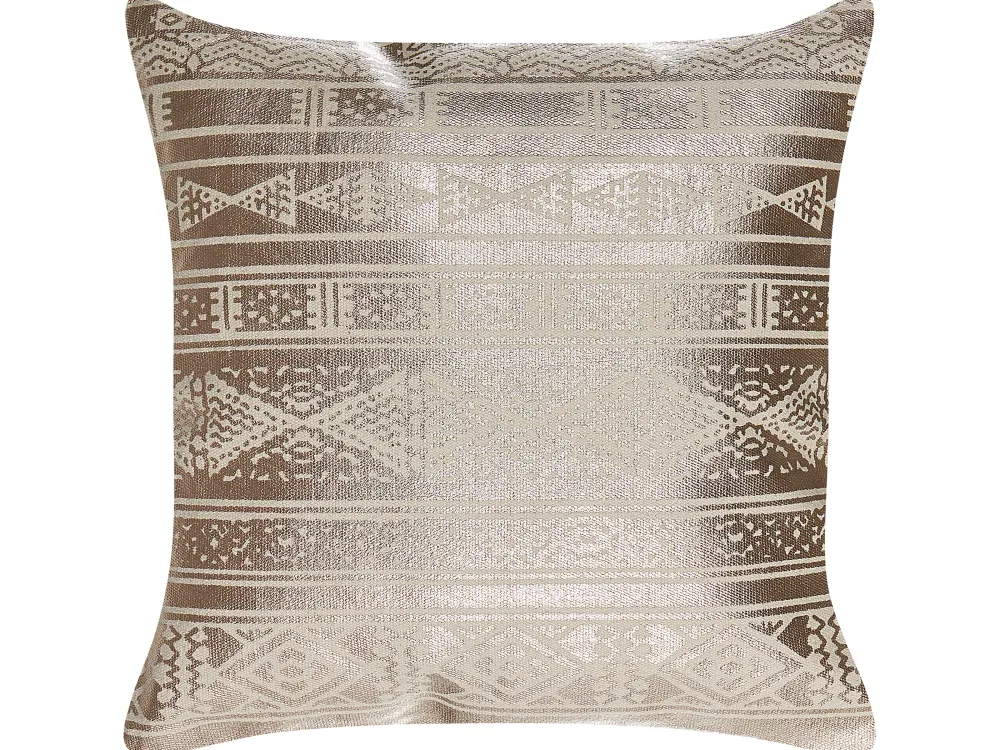 Best Sale Beliani Koristetyyny Puuvilla Ruusukulta Geometrinen Kuvio 50 X 50 Cm Oujda