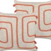 Best Sale Beliani Koristetyyny Puuvilla Vaalea Beige/Koralli 45 X 45 Cm 2 Kpl Pleione