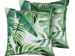 Best Sale Beliani Koristetyyny Ulkokayttoon 2Kpl Setti 45 X 45 Cm Lehtikuviolla Pavelli