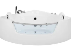 Cheap Beliani Kulmaporeamme Led-Valot Valkoinen 201 X 150 Cm Mangle