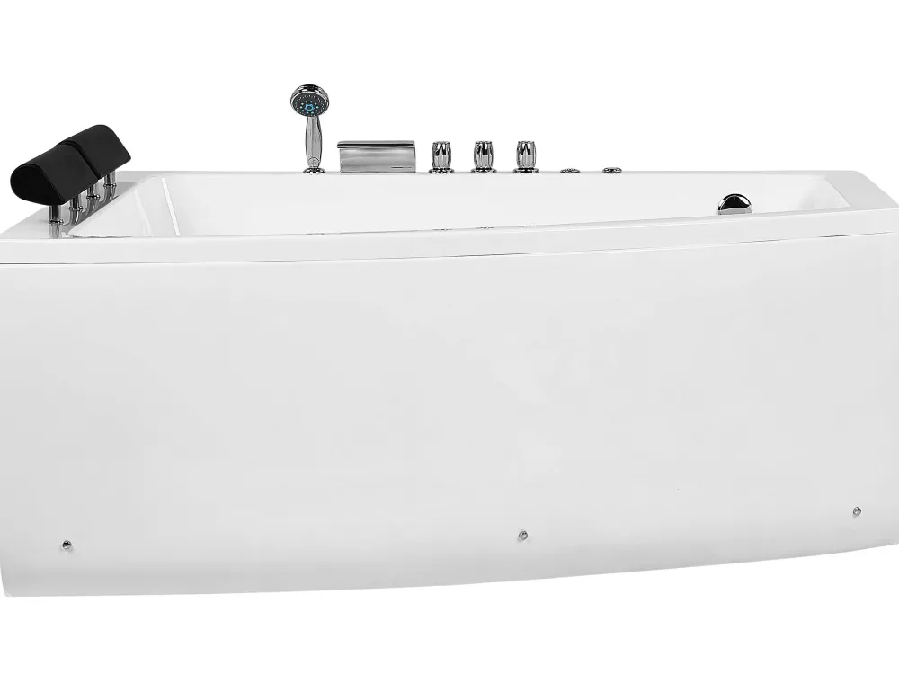Store Beliani Kulmaporeamme Oikeak. Led-Valot Valkoinen 182 X 122 Cm Serrana