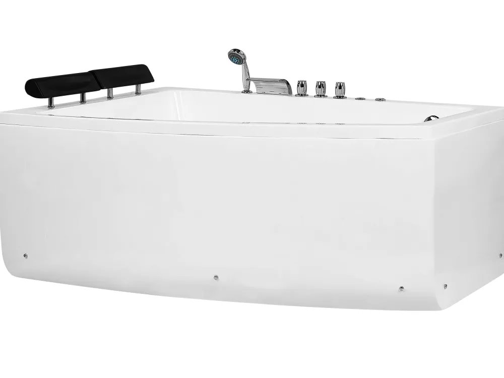 Store Beliani Kulmaporeamme Oikeak. Led-Valot Valkoinen 182 X 122 Cm Serrana