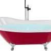 Sale Beliani Kylpyamme Vapaasti Seisova Punainen 153 X 77 Cm Cayman