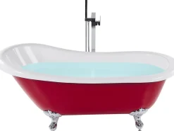 Sale Beliani Kylpyamme Vapaasti Seisova Punainen 153 X 77 Cm Cayman