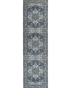 Cheap Beliani Matto Kangas Harmaa/Sininen 80 X 300 Cm Kottar