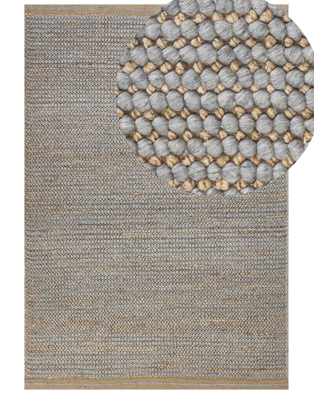Store Beliani Matto Villa Harmaa 140 X 200 Cm Banoo