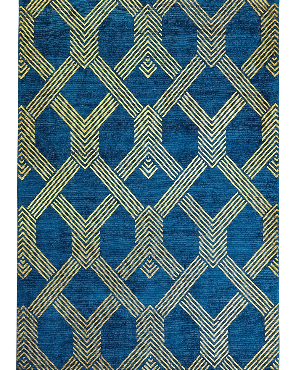 Store Beliani Matto Viskoosi Sininen/Kulta 160 X 230 Cm Vekse
