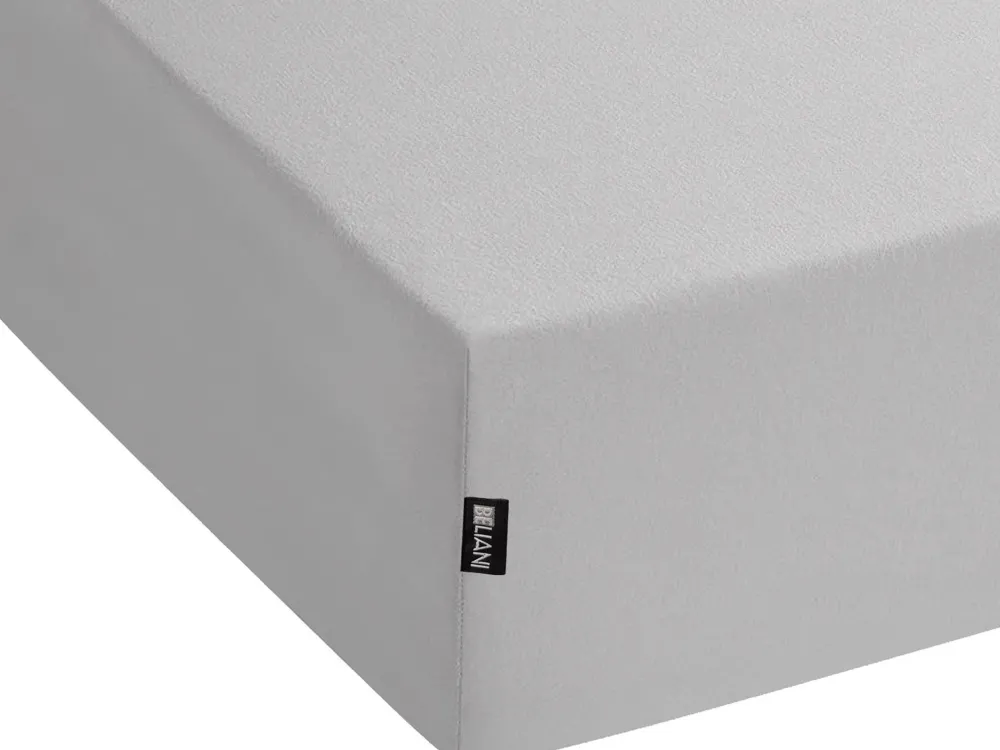 Sale Beliani Muotoonommeltu Puuvillalakana 90 X 200 Cm Vaaleanharmaa Hofuf