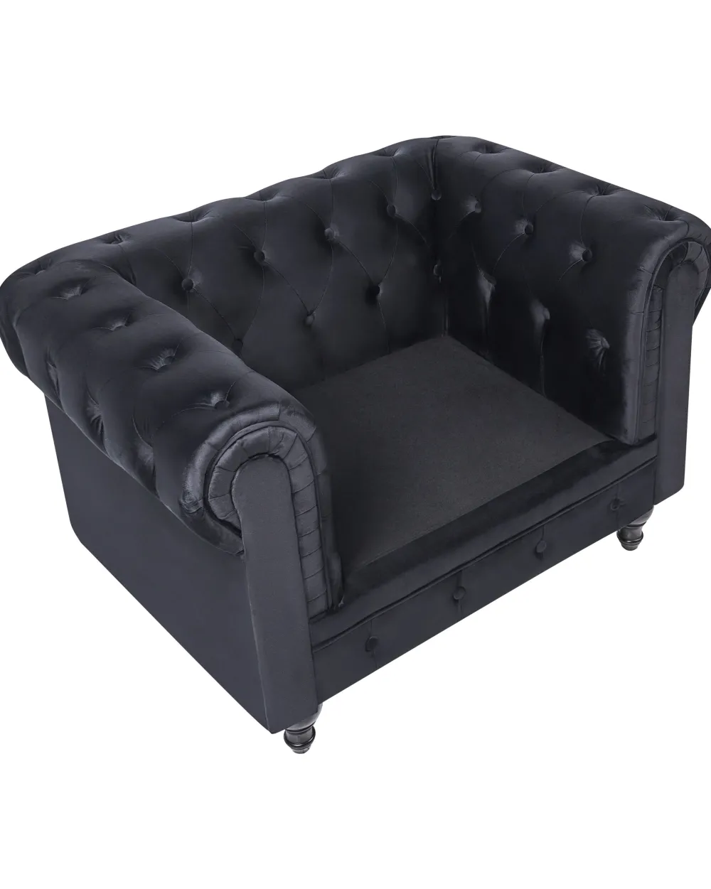 Nojatuolit<Beliani Musta Samettiverhoiltu Nojatuoli Chesterfield