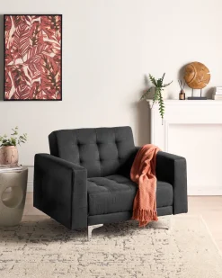 Shop Beliani Nojatuoli Kangas Grafiitinharmaa Aberdeen