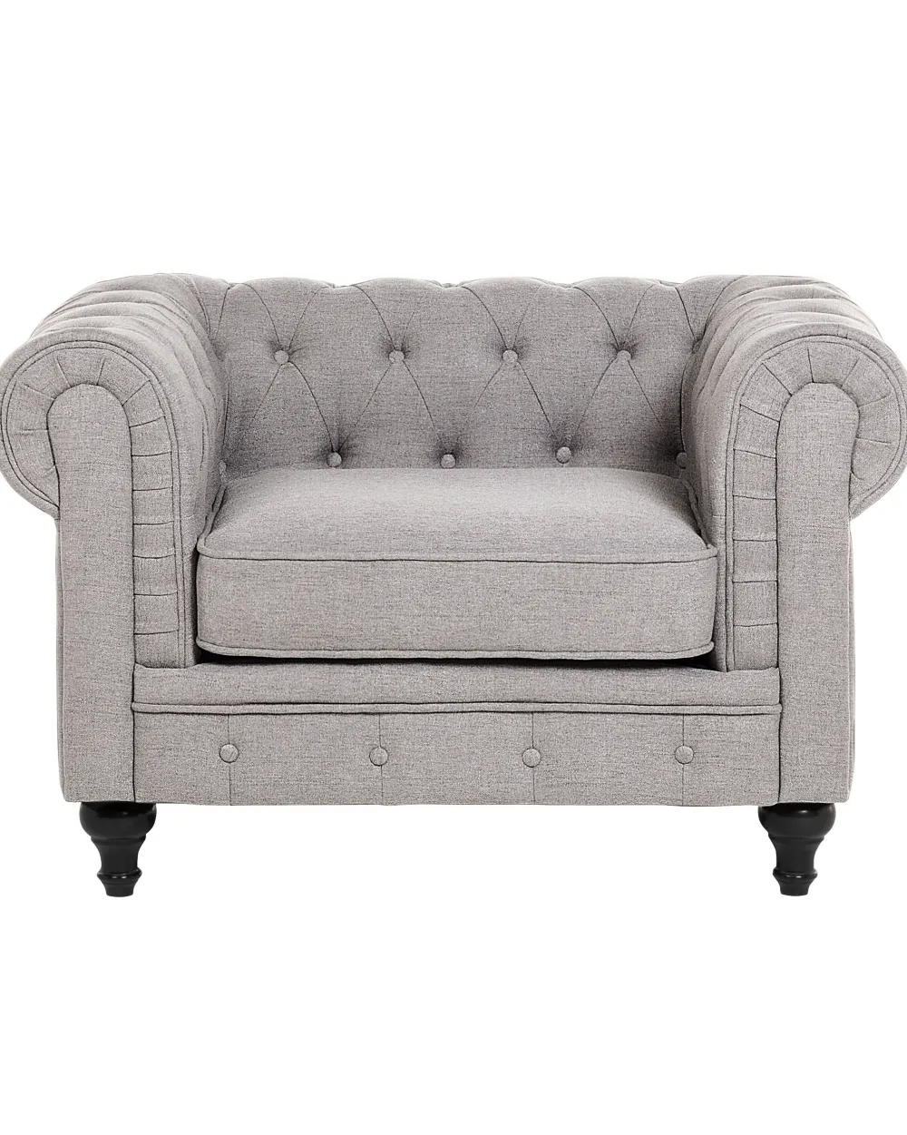 Best Beliani Nojatuoli Kangas Vaaleanharmaa Chesterfield
