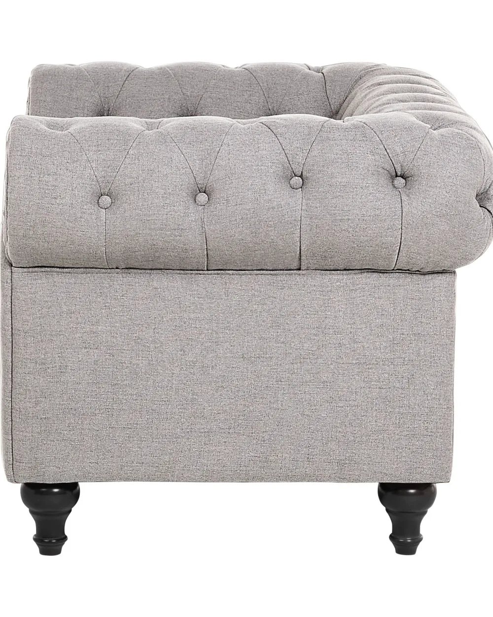 Best Beliani Nojatuoli Kangas Vaaleanharmaa Chesterfield