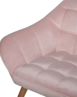 Fashion Beliani Nojatuoli Samettinen Vaaleanpunainen Karis