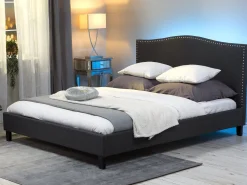 Clearance Beliani Parisanky Kangas Led-Valot Tummanharmaa 180 X 200 Cm Montpellier