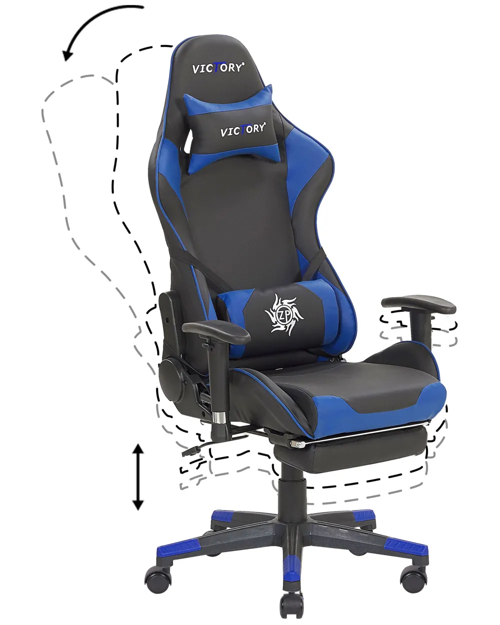 Shop Beliani Pelituoli Keinonahka Musta/Sininen Victory
