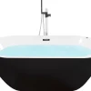 Kylpy- & Poreammeet<Beliani Poreamme Vapaasti Seisova Led-Valot Musta 170 X 80 Cm Nevis
