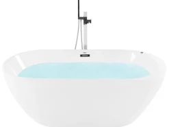 Kylpy- & Poreammeet<Beliani Poreamme Vapaasti Seisova Led-Valot Valkoinen 170 X 80 Cm Nevis