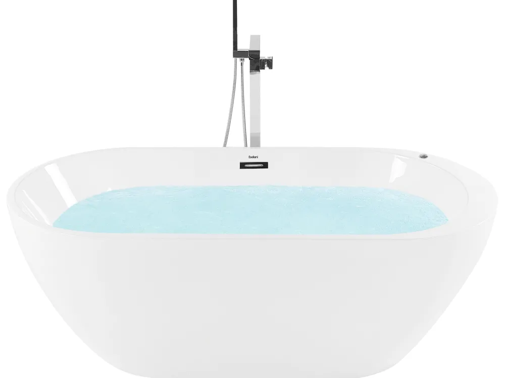 Kylpy- & Poreammeet<Beliani Poreamme Vapaasti Seisova Led-Valot Valkoinen 170 X 80 Cm Nevis