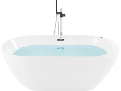 Kylpy- & Poreammeet<Beliani Poreamme Vapaasti Seisova Led-Valot Valkoinen 170 X 80 Cm Nevis