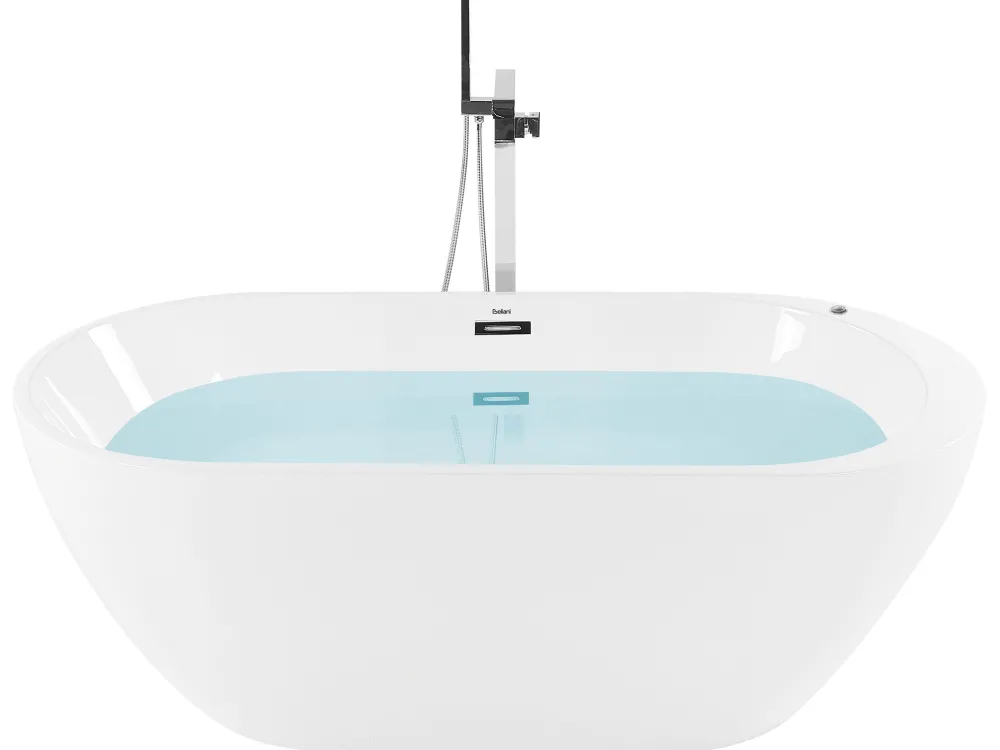 Kylpy- & Poreammeet<Beliani Poreamme Vapaasti Seisova Led-Valot Valkoinen 170 X 80 Cm Nevis