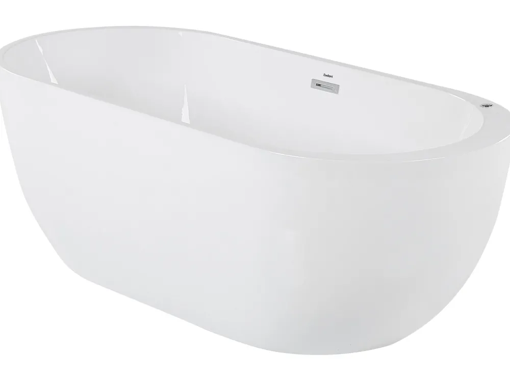 Kylpy- & Poreammeet<Beliani Poreamme Vapaasti Seisova Led-Valot Valkoinen 170 X 80 Cm Nevis