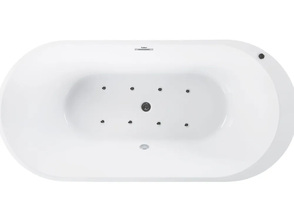 Kylpy- & Poreammeet<Beliani Poreamme Vapaasti Seisova Led-Valot Valkoinen 170 X 80 Cm Nevis