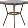 Clearance Beliani Puutarhapoyta Alumiini Tumma Puu/Musta 80 X 80 Cm Caspri
