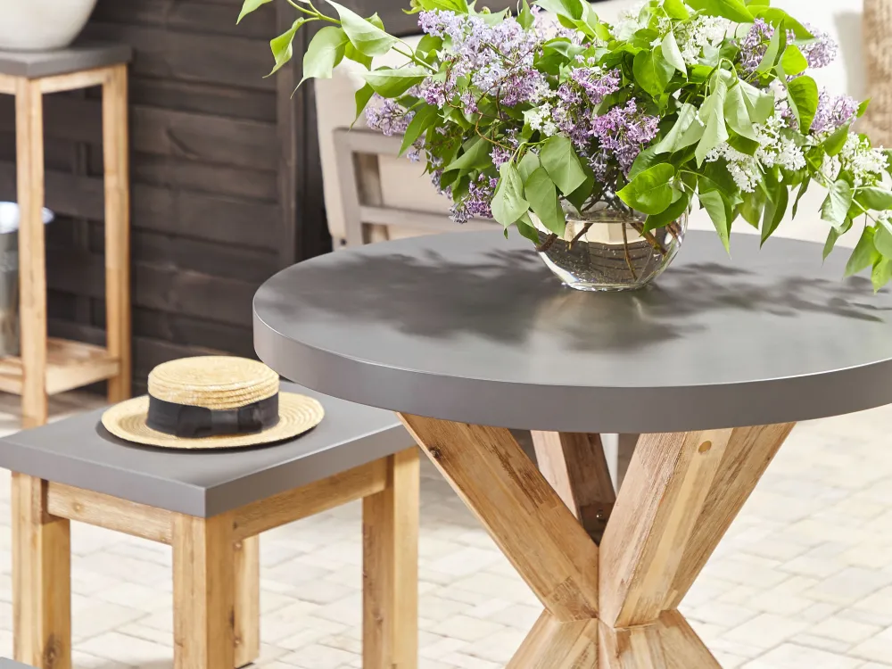 Best Sale Beliani Puutarhapoyta Kuitusementti Harmaa 90 Cm Olbia