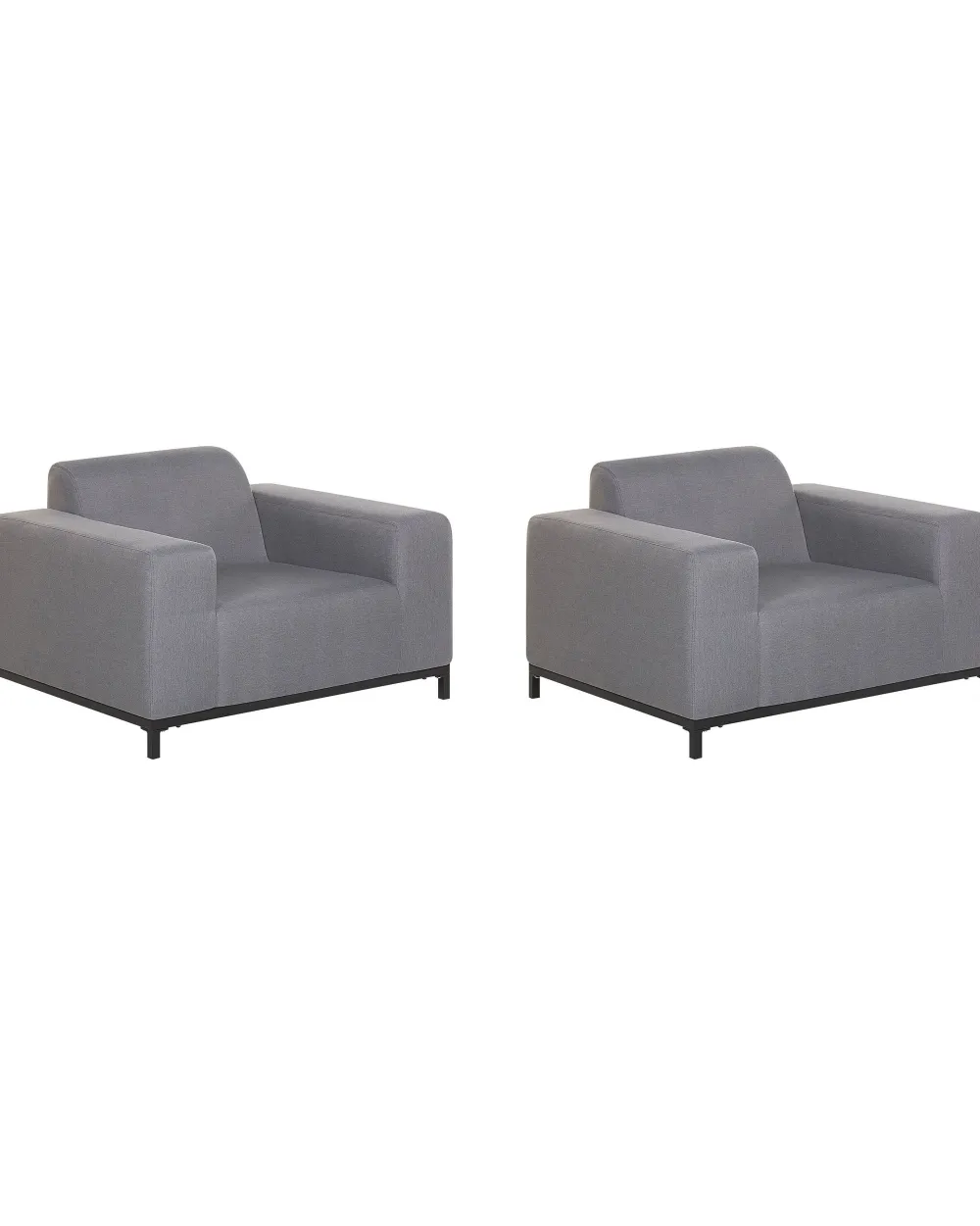 Store Beliani Puutarhatuoli Harmaa/Musta 2 Kpl Rovigo