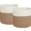 Fashion Beliani Puuvillakori Beige/Valkoinen 34 Cm 2 Kpl Ardesen