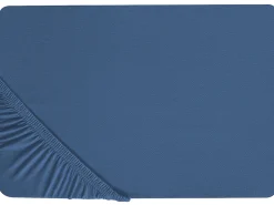Best Sale Beliani Puuvillalakana Muotoonommeltu Laivastonsininen 200 X 200 Cm Janbu