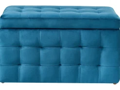 Cheap Beliani Rahi Sametti Säilytystila Tummansininen 72 X 42 Cm Michigan