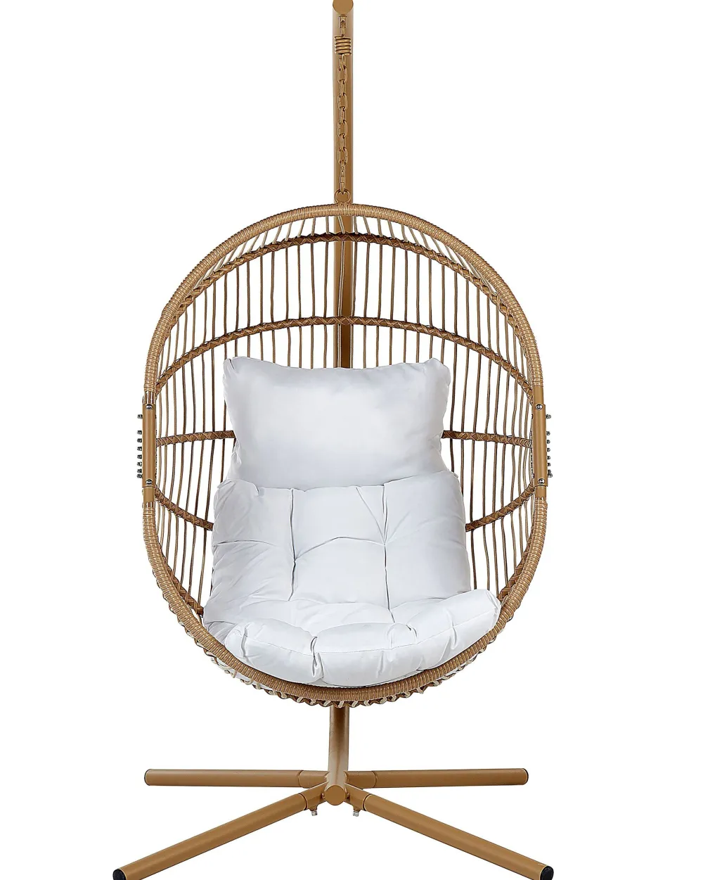 Cheap Beliani Riipputuoli Jalustalla Polyrottinki Beige Acri