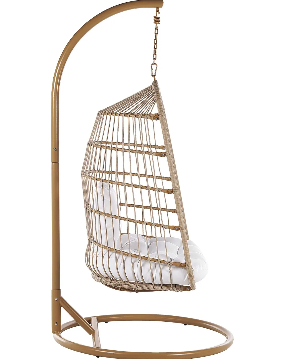 Discount Beliani Riipputuoli Jalustalla Polyrottinki Beige Allera