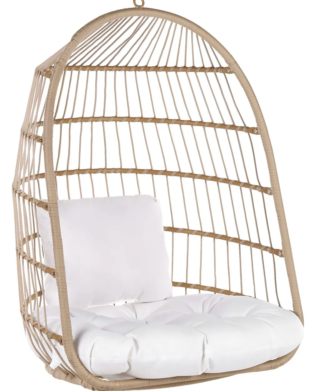 Discount Beliani Riipputuoli Jalustalla Polyrottinki Beige Allera