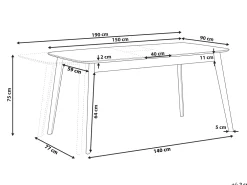 Shop Beliani Ruokapoyta Jatkettava Vaalea Puu 150/190 X 90 Cm Madox