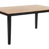 Cheap Beliani Ruokapoyta Kumipuu Vaalea Puu/Musta 150 X 90 Cm Georgia