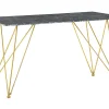 Cheap Beliani Ruokapoyta Marmorikuvio Musta/Kulta 140 X 80 Cm Kenton