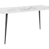 Best Sale Beliani Ruokapoyta Marmorikuvio Valkoinen/Musta 160 X 80 Cm Santiago