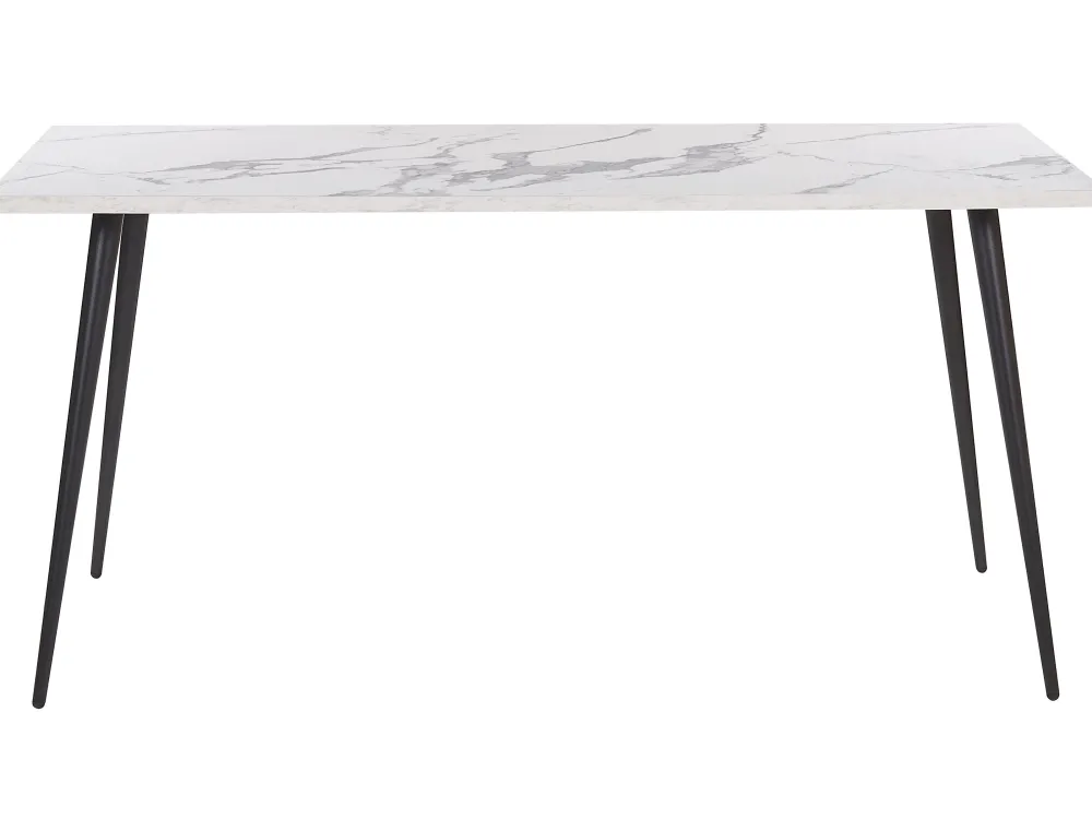 Best Sale Beliani Ruokapoyta Marmorikuvio Valkoinen/Musta 160 X 80 Cm Santiago