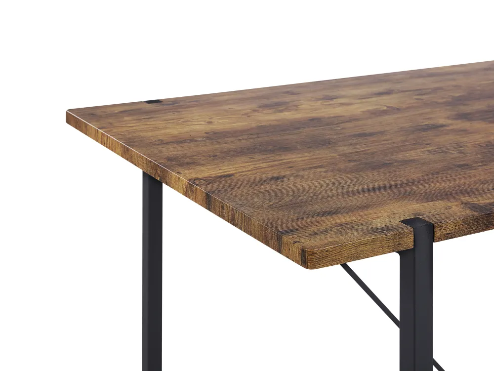 Best Beliani Ruokapoyta Tumma Puu/Musta 160 X 80 Cm Saritas