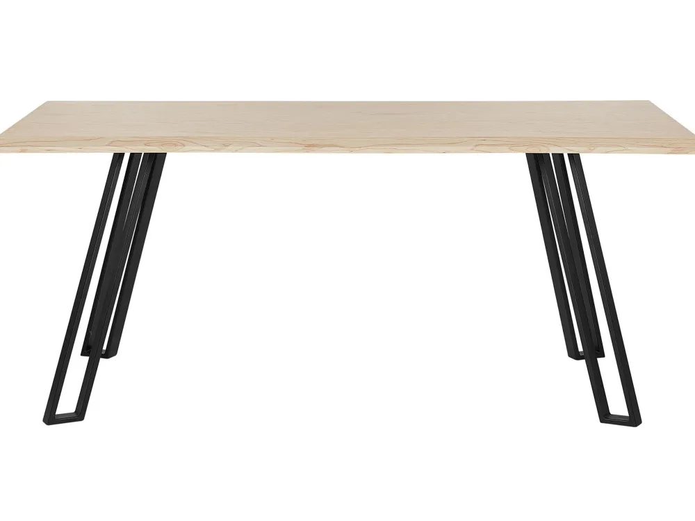 Cheap Beliani Ruokapoyta Vaalea Puu/Musta 180 X 90 Cm Graham