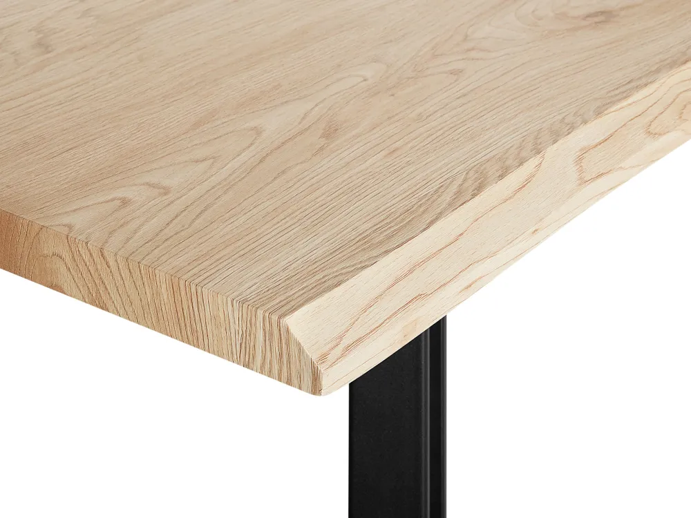 Cheap Beliani Ruokapoyta Vaalea Puu/Musta 180 X 90 Cm Graham
